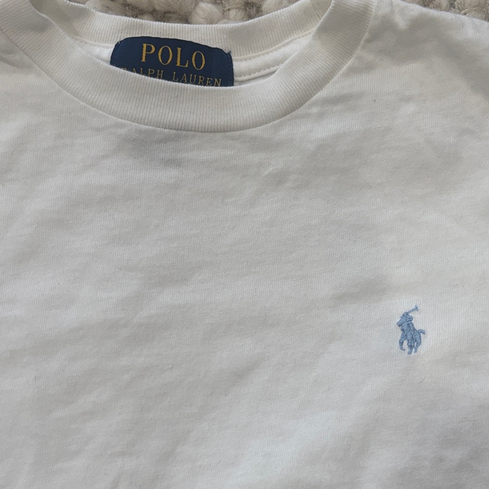 Polo Ralph Lauren White T-Shirt w Blue Logo 7